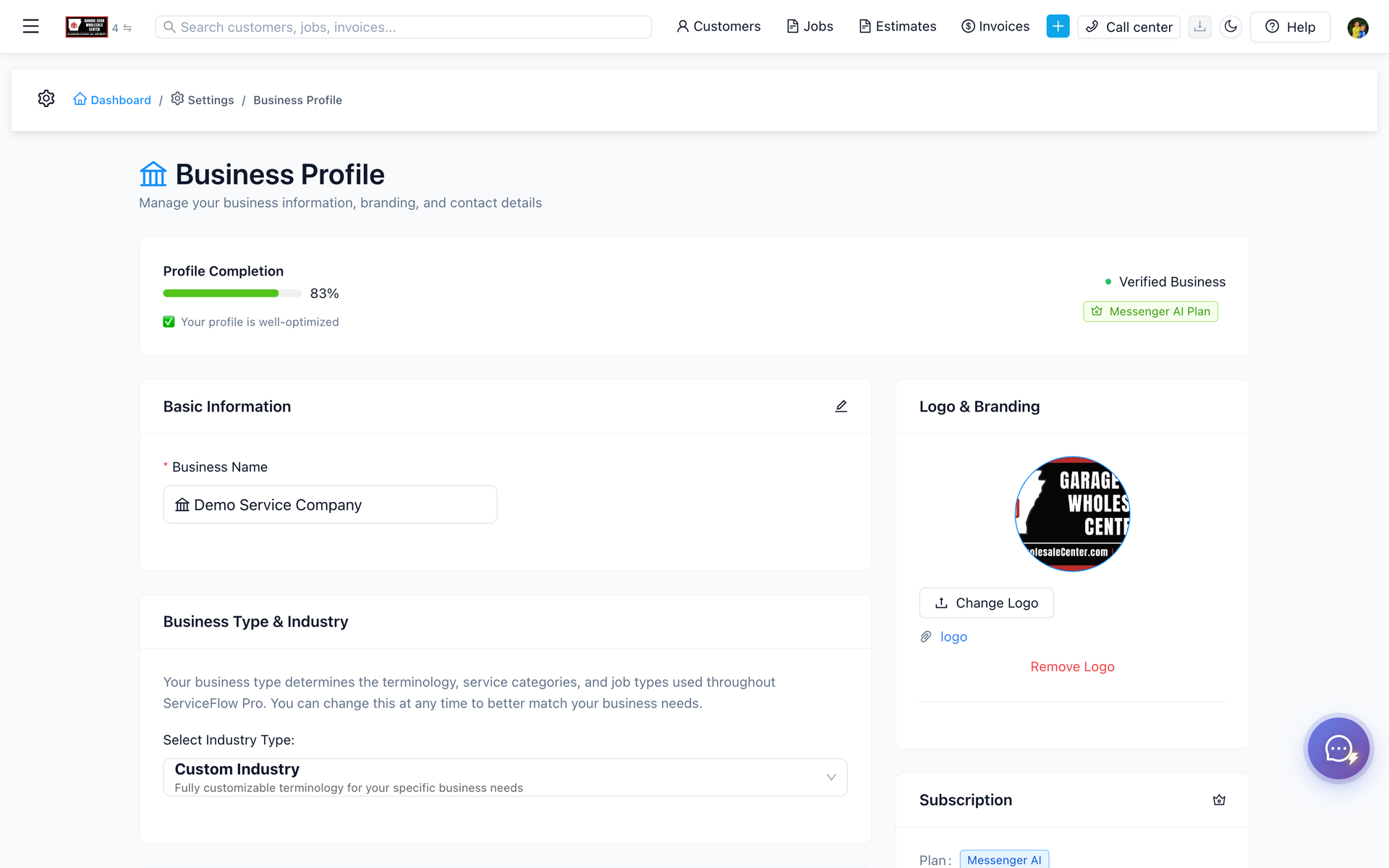 ServiceFlow Pro business setup and onboarding